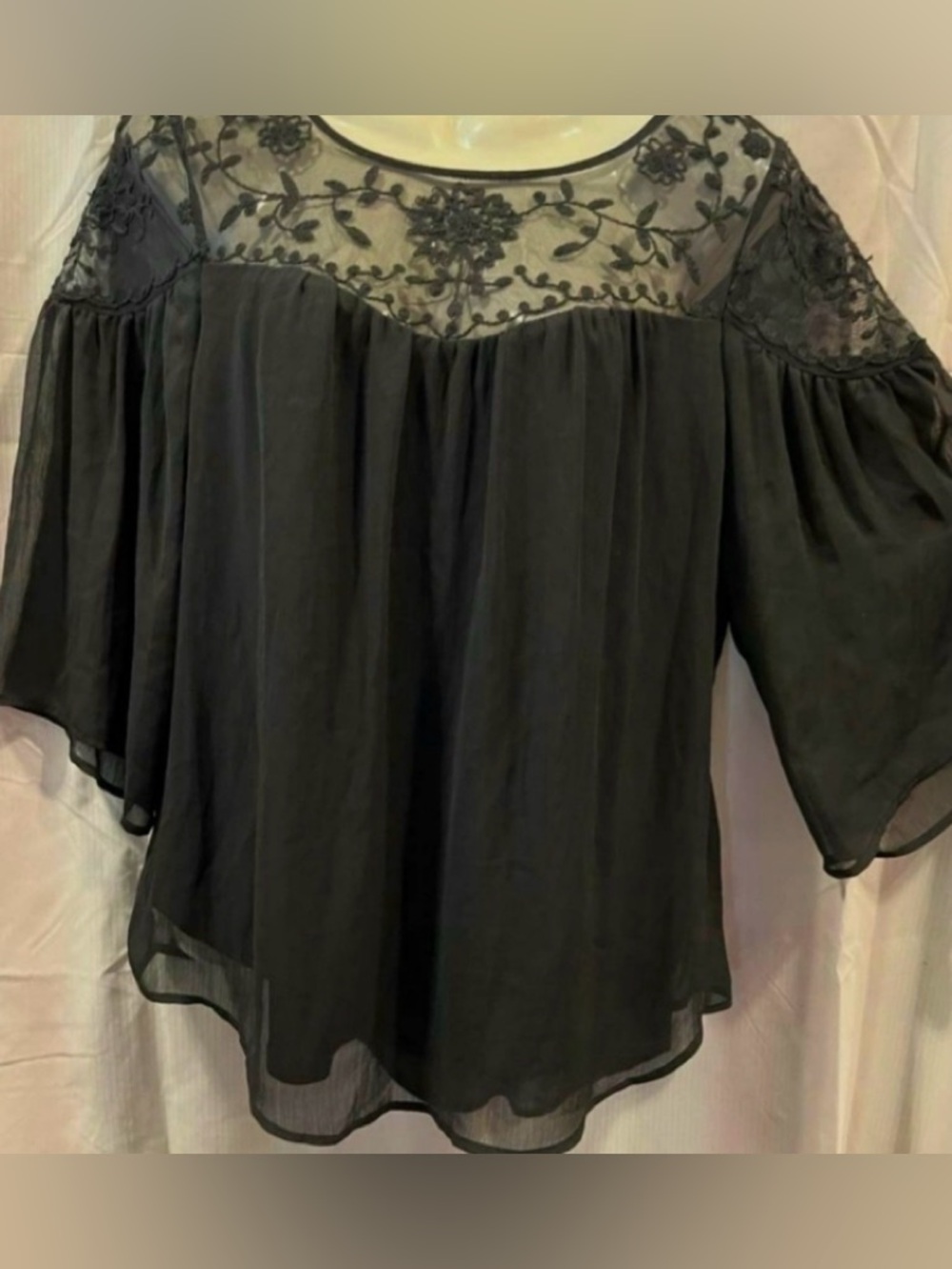 2 FOR $20! TORRID sz 1 black blouse lace